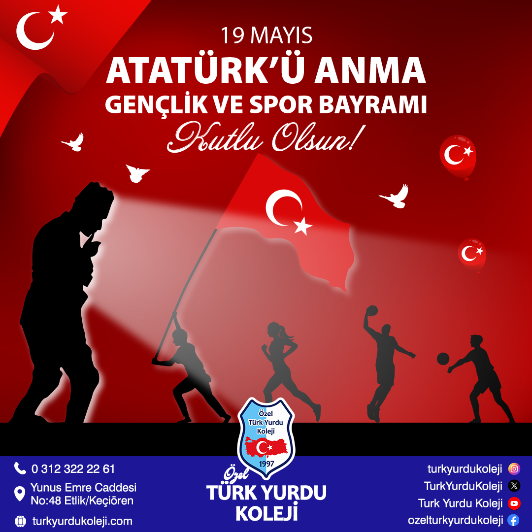 19 MAYIS ATATÜRK’Ü ANMA GENÇLİK VE SPOR BAYRAMI KUTLU OLSUN!
turkyurdukoleji.com/index.php/habe…