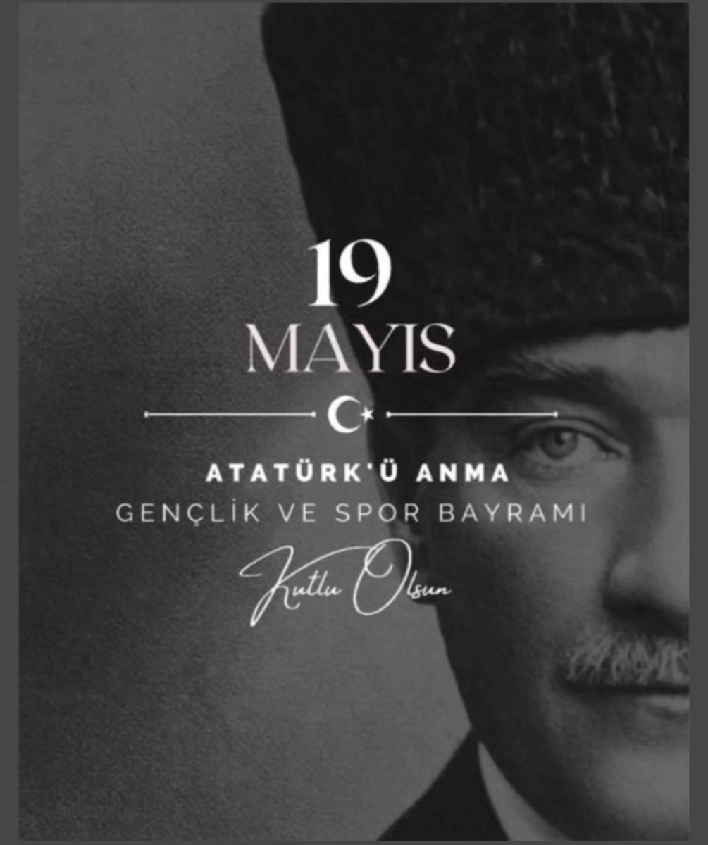 19 Mayıs Atatürk’ü Anma Gençlik ve Spor Bayramımız kutlu olsun bu cumhuriyetin kıymetini her geçen gün daha çok anlıyoruz ♥️