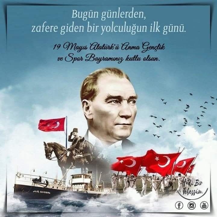 "Ordu yok" ........dediler, "Kurulur" dedi.
"Para yok".........dediler, "Bulunur " dedi.
"Düşman çok"....dediler, "Yenilir" dedi.
Ve Tüm Dediklerini Yaptı. 
19 Mayıs 1919 Türk Milletinin Doğum Günüdür ❤
19 MAYIS ATATÜRK'Ü ANMA, GENÇLİK VE SPOR BAYRAMIMIZ KUTLU OLSUN...🇹🇷