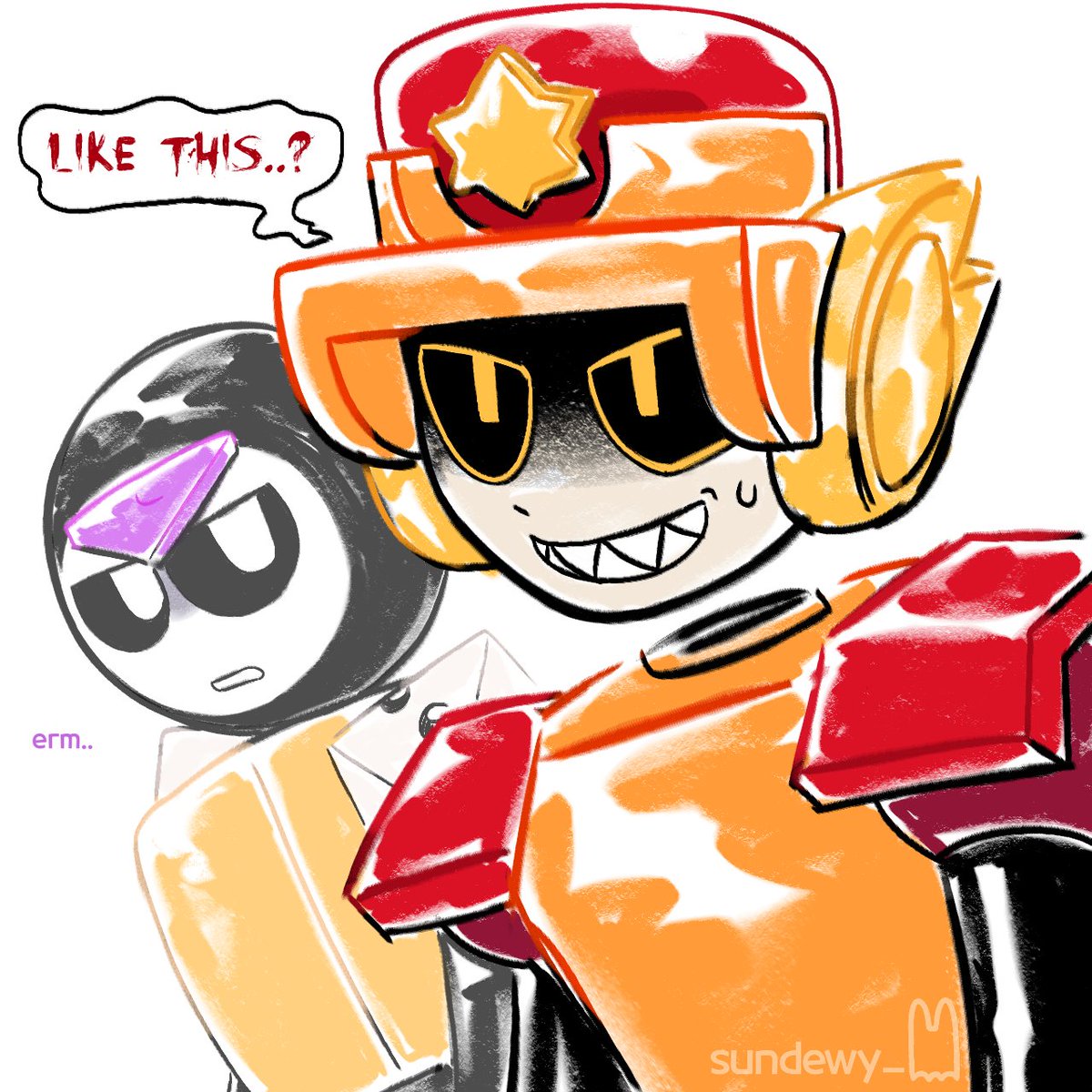 sundewy_'s tweet photo. drawing lawrie everyday (ft. larry and meeple) - day 24

i actually loved drawing this sm heheheh

#BrawlStars #brawlstarsart https://t.co/YVqJfmYs4o
