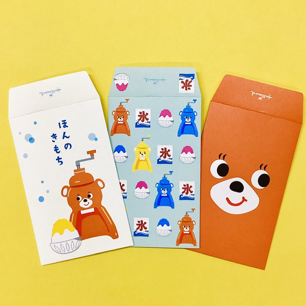 この度なんと（！）
タイガーの氷削り器 #きょろちゃん 🍧の
ミニレターセット、ポチ袋、ステッカー
が  #ホールマーク さんから発売されます🎉👏

注目ポイント👀
🌻顔アップのポチ袋や封筒が可愛い
🌻夏の帰省にも使えそう
🌻ステッカーがスマホケースにピッタリ

ぜひチェックください👀💛🧡️🩵