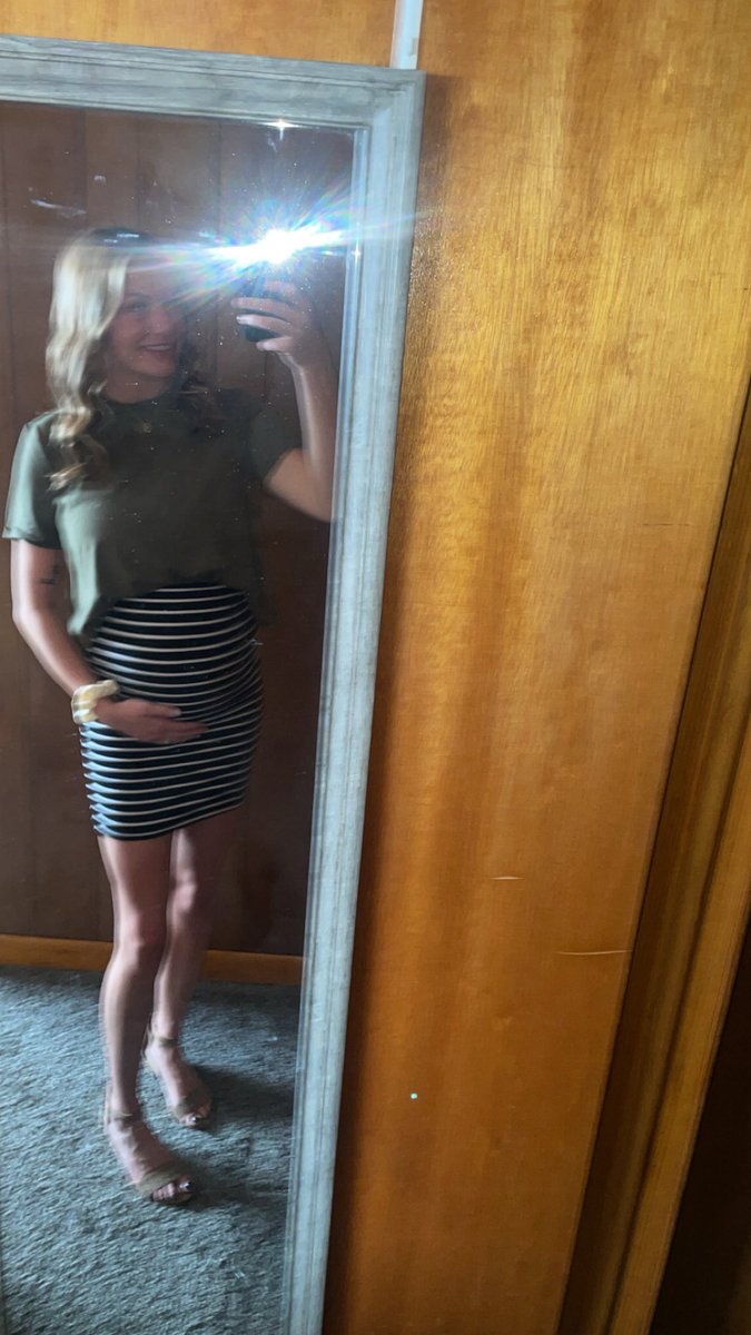 AlexEbert22's tweet photo. Had to document dressing the bump because I finally made it through EVERYTHING making me throw up and sleeping 24/7. 

Almost half way to meeting my babe🩵 https://t.co/IQE350yhft
