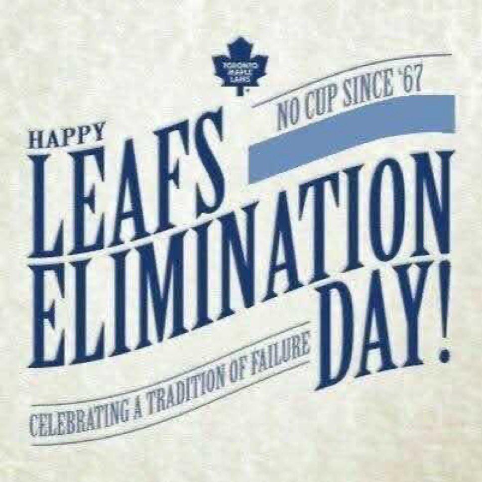 HuskyLeaf's tweet photo. Happy Leafs Eliminiation Day everyone!
#LeafsForever #GoLeafsGo https://t.co/WIAFxtC7LX
