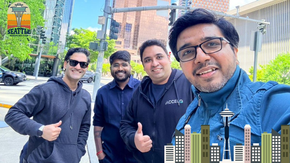 Geosley Andrades @ #StarEAST (@geosley) on Twitter photo 𝐈𝐭'𝐬 𝐭𝐢𝐦𝐞 𝐭𝐨 𝐒𝐞𝐚𝐭𝐭𝐥𝐞!  
Loved catching up with dear friends Sidharth Shukla & Millan Kaul. Had Inspiring discussions on #testing & community.
Next stop: rocking #MSBuild stage with Sham Reddy & showcasing <a href="/ACCELQ/">ACCELQ</a> Autopilot. 
#Community #ACCELQAutopilot 𝐈𝐭'𝐬 𝐭𝐢𝐦𝐞 𝐭𝐨 𝐒𝐞𝐚𝐭𝐭𝐥𝐞!  
Loved catching up with dear friends Sidharth Shukla & Millan Kaul. Had Inspiring discussions on #testing & community.
Next stop: rocking #MSBuild stage with Sham Reddy & showcasing <a href="/ACCELQ/">ACCELQ</a> Autopilot. 
#Community #ACCELQAutopilot