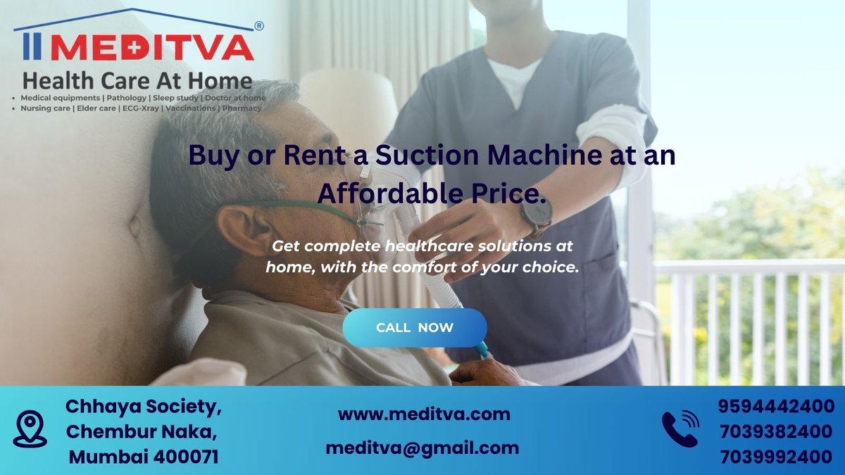 Meditva's tweet image. Meditva offers portable suction machines for rent or purchase — so your loved ones can breathe easier, right from the comfort of home.

#respiratorycare #SuctionMachine #healthathome #meditvacare #buysuctionmachine #rentmedicalequipment #salemedicalequipment