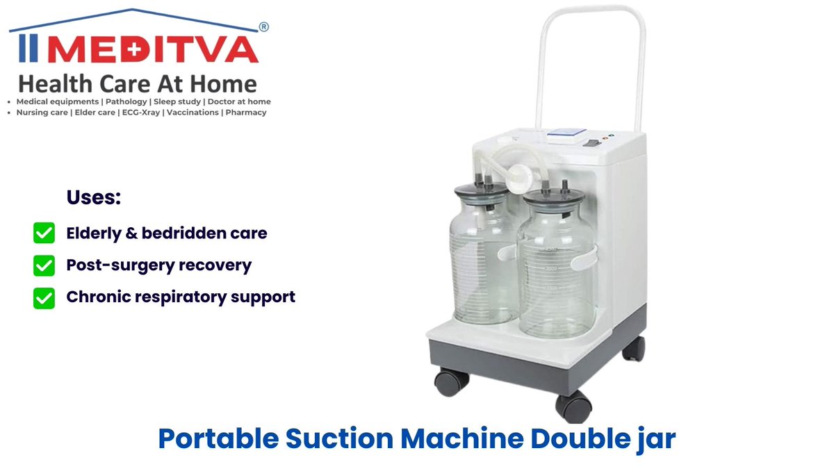 Meditva's tweet image. Meditva offers portable suction machines for rent or purchase — so your loved ones can breathe easier, right from the comfort of home.

#respiratorycare #SuctionMachine #healthathome #meditvacare #buysuctionmachine #rentmedicalequipment #salemedicalequipment
