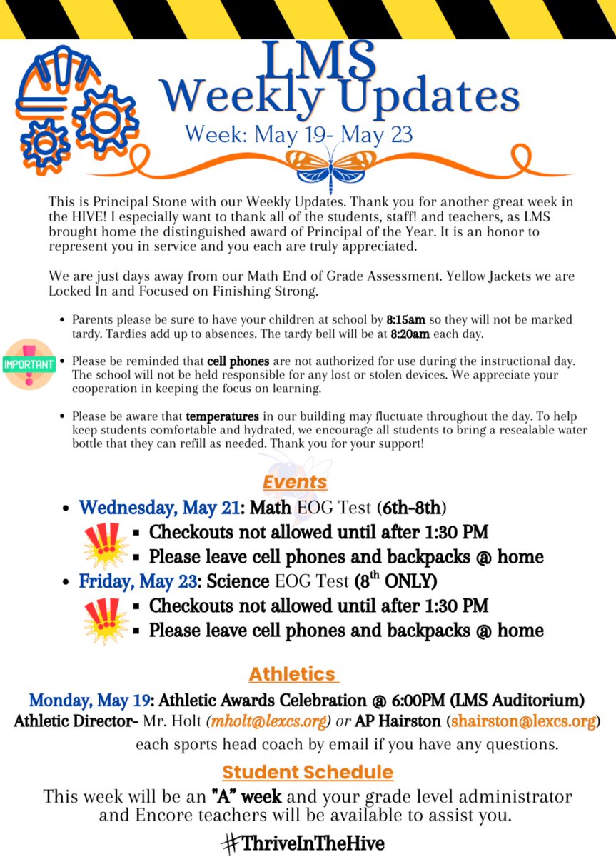 Weekly Updates! 🧡💙 <a href="/LCSJackets/">Lexington City Sch</a> <a href="/LexMidSchool/">Lexington MS</a>