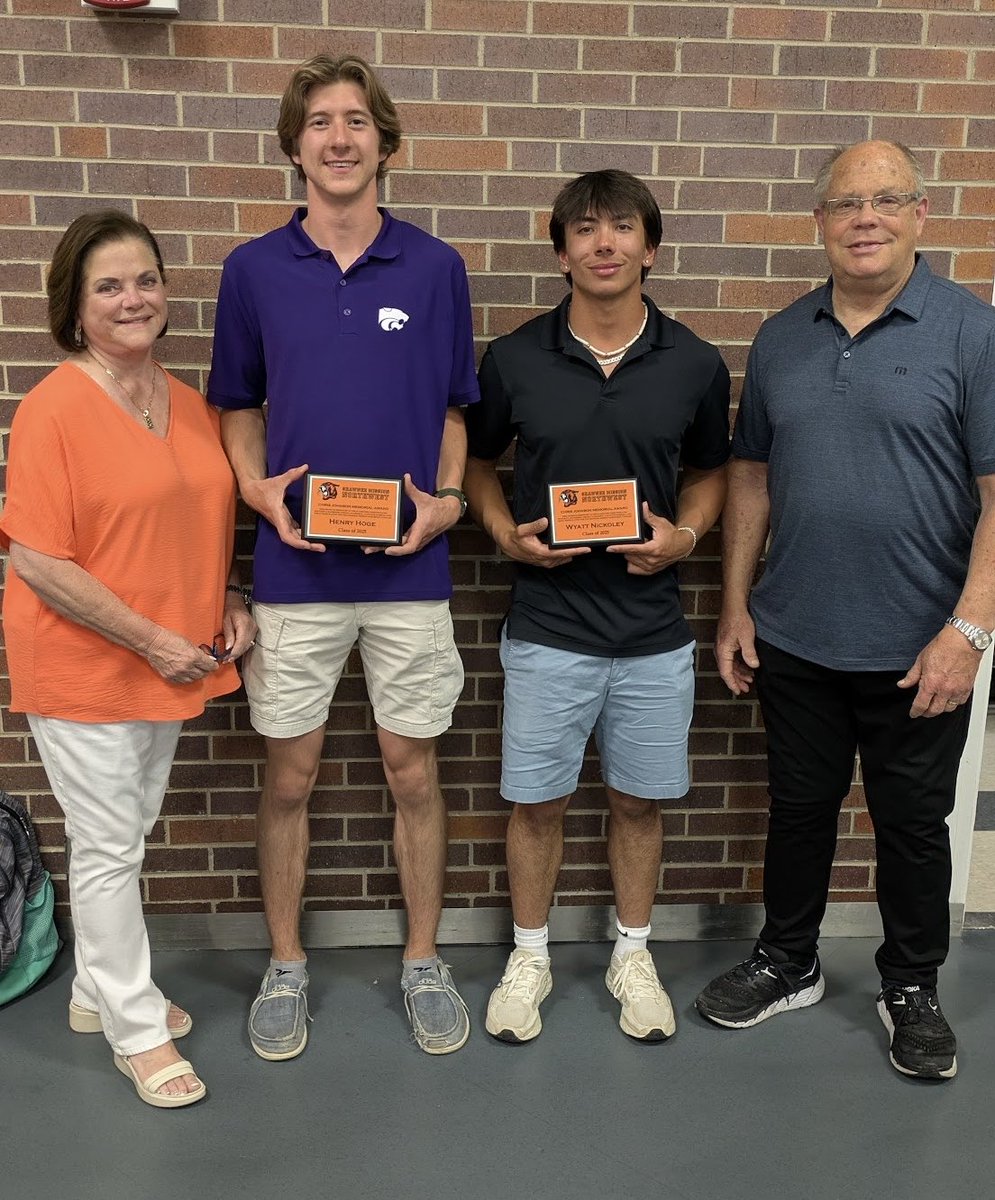 Our 23rd Annual Chris Johnson Memorial Award goes to Henry Hoge and Wyatt Nickoley. Congrats Guys!!