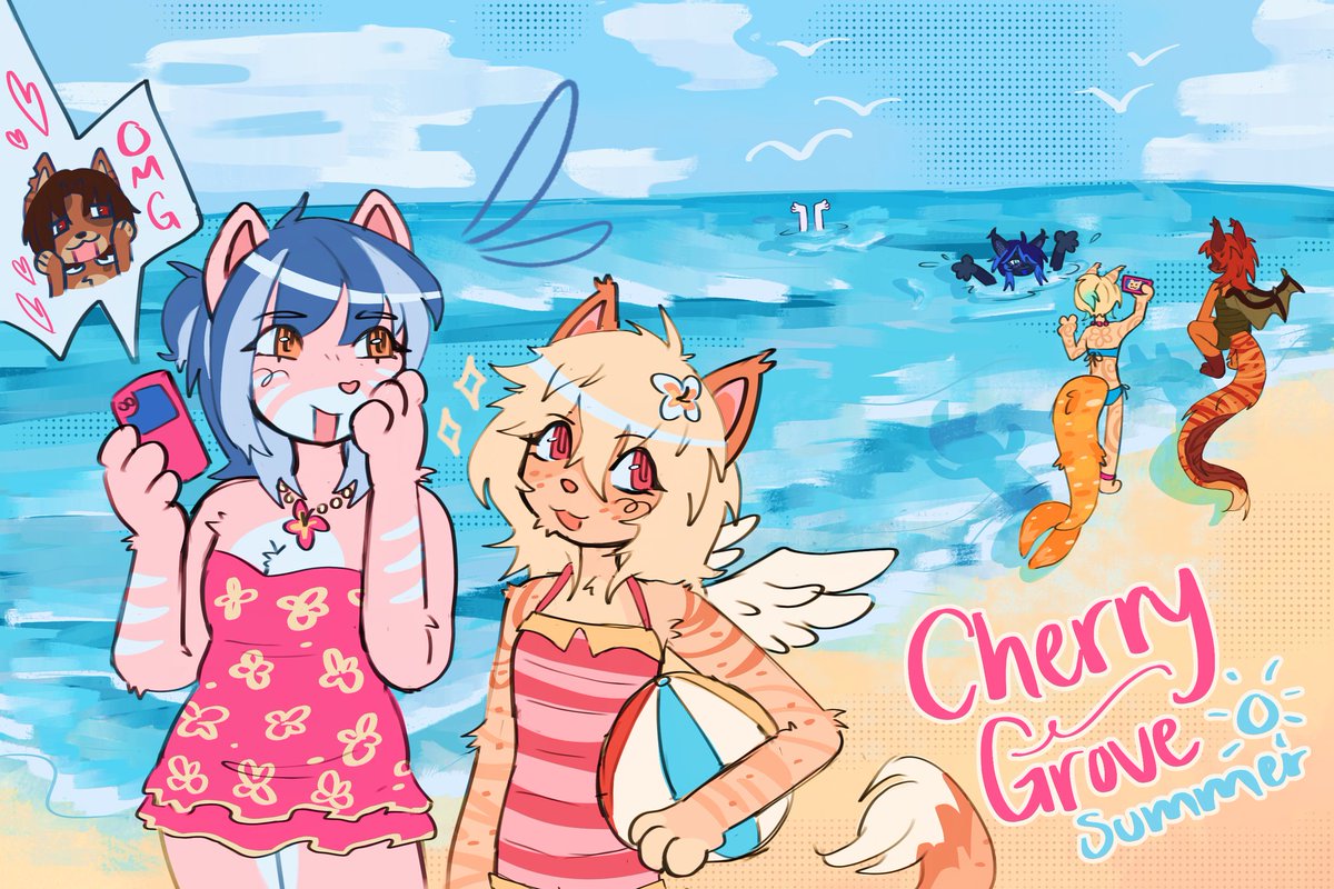 kittyego_'s tweet image. beach creatures