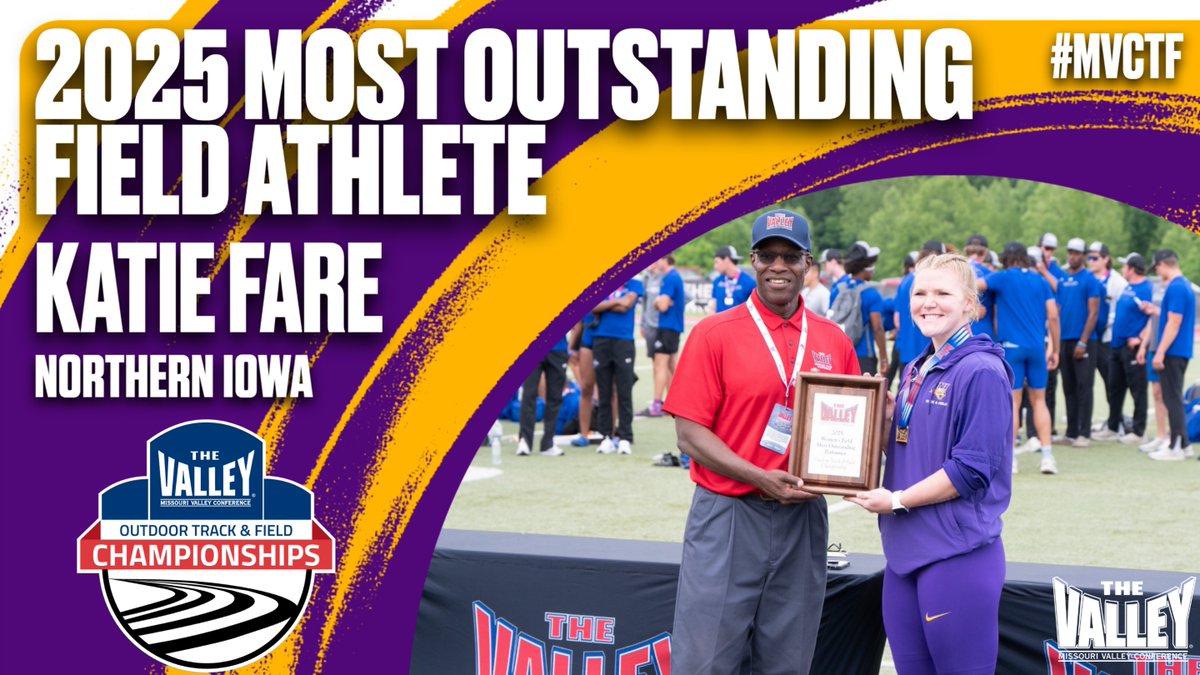 Missouri Valley Conference (@mvcsports) on Twitter photo Most Outstanding Field Athlete‼️
Katie Fare of <a href="/UNITrackFieldXC/">UNI T&F/XC</a> earns the MVC most outstanding field athlete for her 17.23m mark in the shot put that sits her 21st in the NCAA‼️
#MVCTF Most Outstanding Field Athlete‼️
Katie Fare of <a href="/UNITrackFieldXC/">UNI T&F/XC</a> earns the MVC most outstanding field athlete for her 17.23m mark in the shot put that sits her 21st in the NCAA‼️
#MVCTF