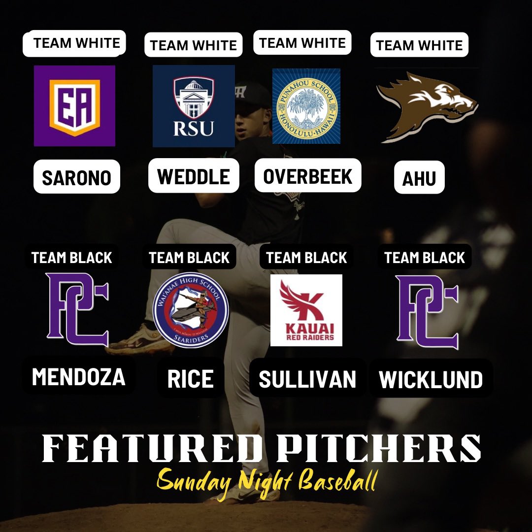 Sunday Night Baseball on Oahu (@snbonoahu) on Twitter photo We’re back on at Ala Wai Field tonight! ⚡️⚾️🤙🏽 Got some real heat toeing the rubber with Kapono Sullivan (T91) in from Kauai and Shaveh Sarono (T95) back home from his first collegiate season with Eastern Arizona.
First Pitch: 6:15 PM
#SNBonOahu | <a href="/NomuraAcademy/">Nomura Baseball Academy</a> We’re back on at Ala Wai Field tonight! ⚡️⚾️🤙🏽 Got some real heat toeing the rubber with Kapono Sullivan (T91) in from Kauai and Shaveh Sarono (T95) back home from his first collegiate season with Eastern Arizona.
First Pitch: 6:15 PM
#SNBonOahu | <a href="/NomuraAcademy/">Nomura Baseball Academy</a>