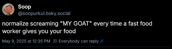 Hey y'all I think I'm done with Twitter

Like unless I'm contractually obligated to post here, I probably won't

Find me on that other place posting absolute bangers like this one❤️