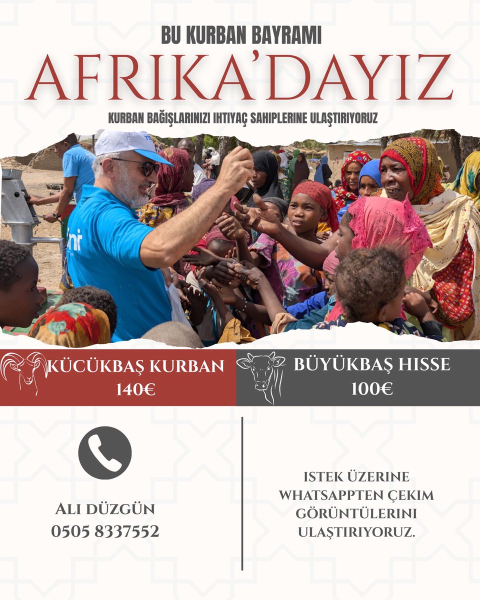 alidzgn52's tweet photo. Kurban, su kuyusu ve her türlü yardım için Afrika Çad’da olacağım inşallah. https://t.co/1MoUFbWDN0