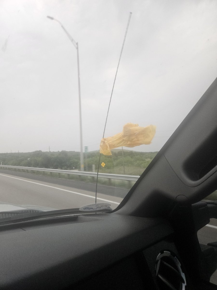 Redheadmom2011's tweet photo. @Whataburger wrapper holding on for dear life #WhataburgerStrong #90MPH https://t.co/eojtnjs6Pu