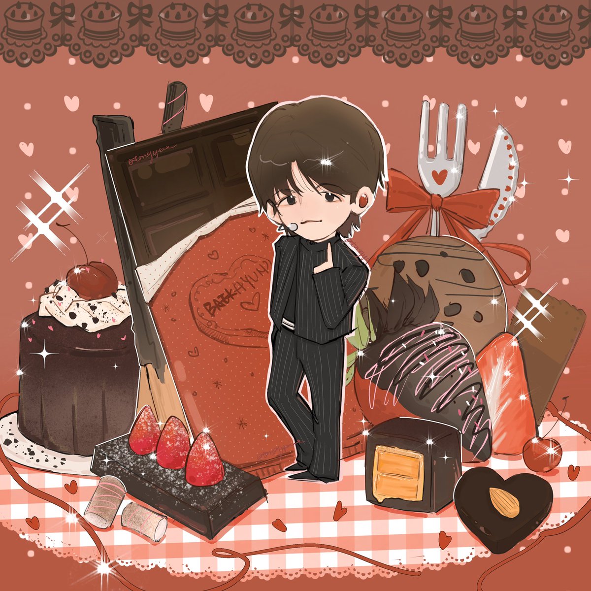 tangyeee1's tweet photo. SOOOO SWEET CHOCOLATE！！！！😡🍓🍫🍩‼️‼️
 #백현 #BAEKHYUN https://t.co/RUb8gRGvuj