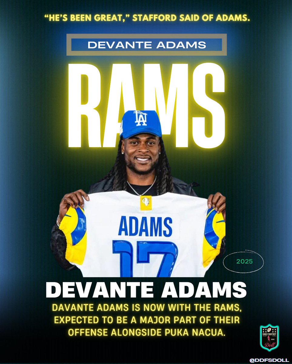 Dfsdoll's tweet image. DFSDOLL NFL QUICK HIT: Devante Adams ‘fits right in’ with the Rams 🏈✨💃🏻💕 

#nfl #quickhit #nflnews #devanteadams #fantasyfootball #matthewstafford #rams #losangeles #larams