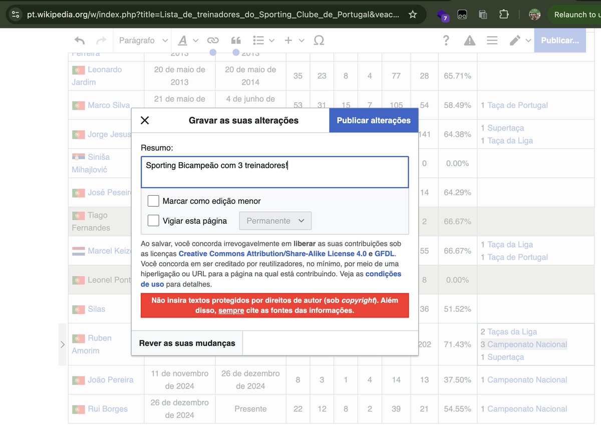 Serviço público feito, espero que haja necessidade de editar esta mesma página para a semana!