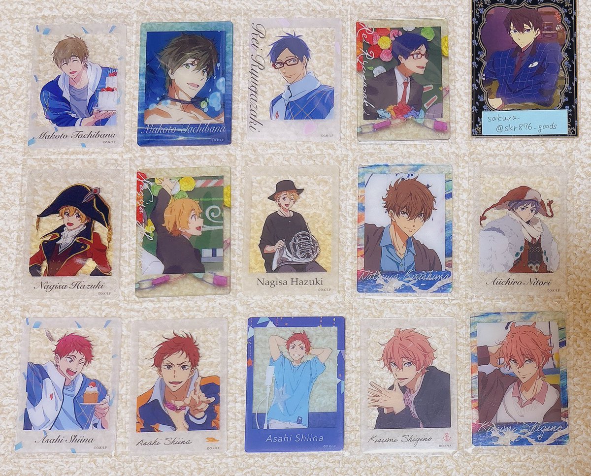 skr876_goods's tweet photo. 【交換/譲渡】Free! オケコン チェキ風クリアカード クリカ

譲→真琴.*怜.*渚.*日和.夏也.*愛一郎.旭.貴澄(1枚目オーロラ)

求→3.4枚目遙.凛(👑>💖>💕>無印)
*は定価◎(キャラごと)

※都内お手渡しor鳥取(24日)or郵送(局留め.PayPay)
※ できればオーロラは👍希望

お気軽にお声掛けください🌸 https://t.co/vLKY6TK7Km