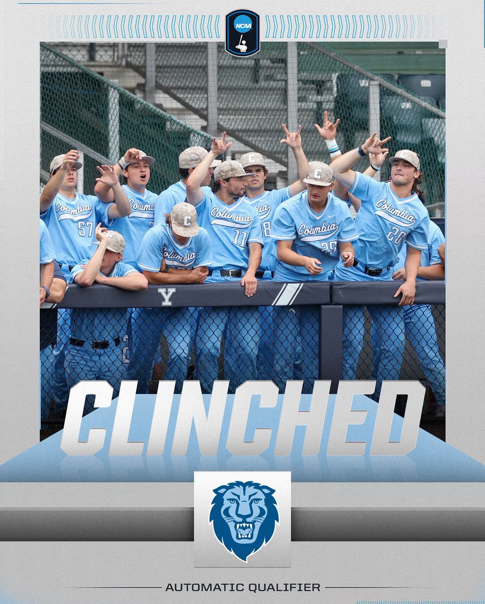 🦁 CLINCHED 🦁

@culionsbaseball defeats Harvard, 14-6 to win the @ivyleague tournament and secure the AQ for the #RoadToOmaha.

#NCAAbaseball