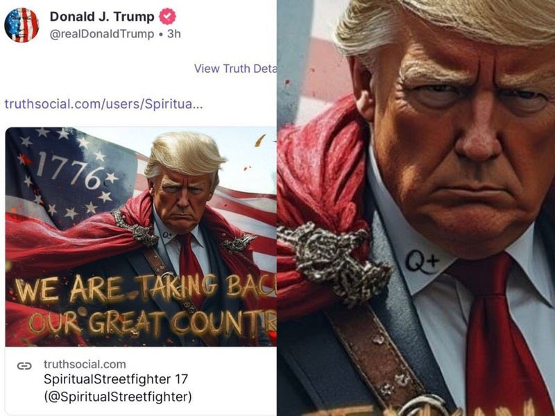 Kaz1717999Q's tweet photo. ほら！🐯さん自身がQ +を認めた‼️

そして…
トランプがリポストを通じて公開軍事 裁判を呼びかけたことは、まったく前例のないことだ。

来るよ❗️嵐の軍事裁判‼️‼️‼️

https://t.co/H5yQCnK2mS トラさんが全てを暴露しました‼️ https://t.co/3TwgPkF2wD