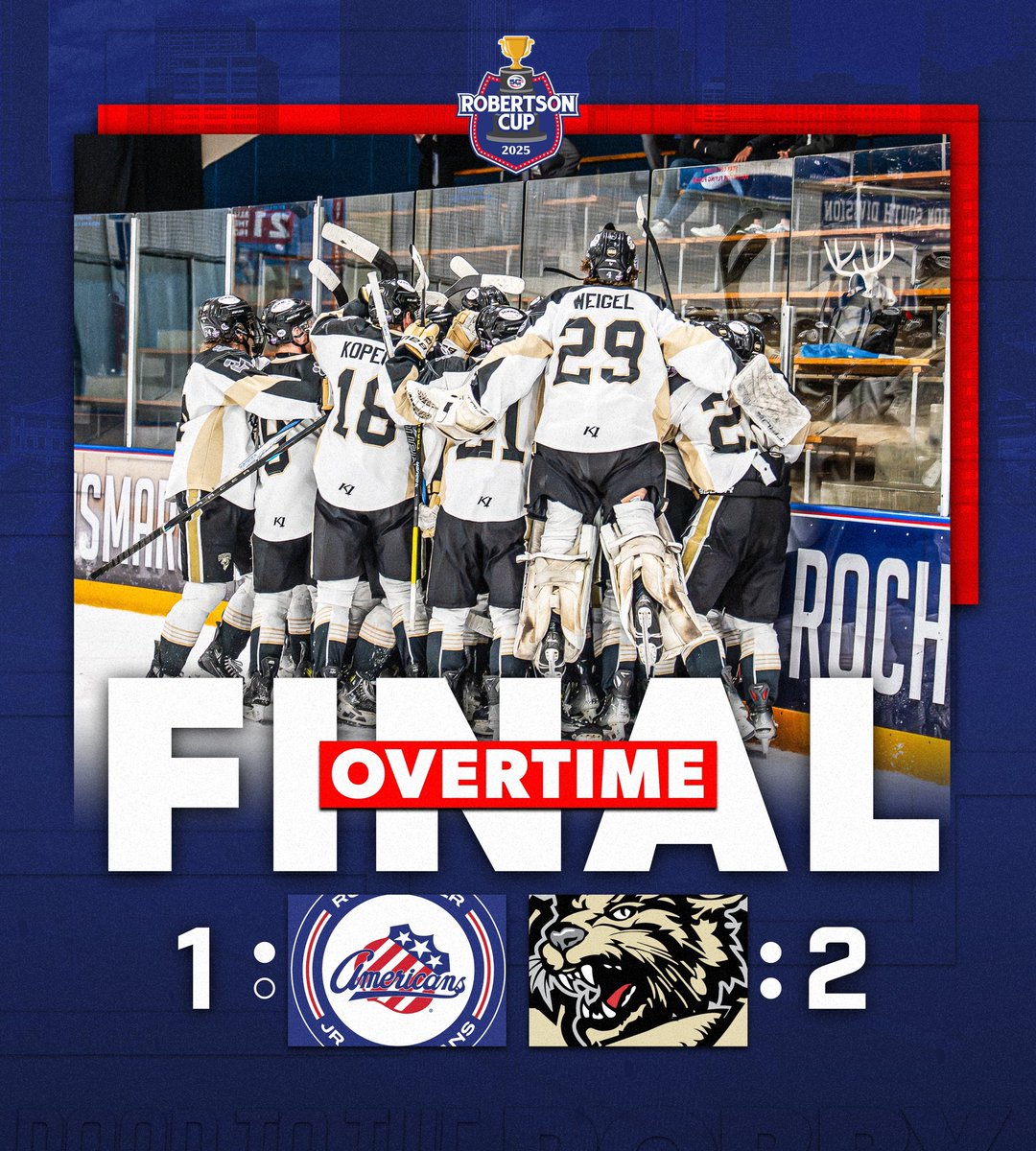 NAHLHockey's tweet photo. The @BismarckBobcats are MOVING ON🏆

#RobertsonCup | #RoadToTheRobby https://t.co/CrjSsRU3XN