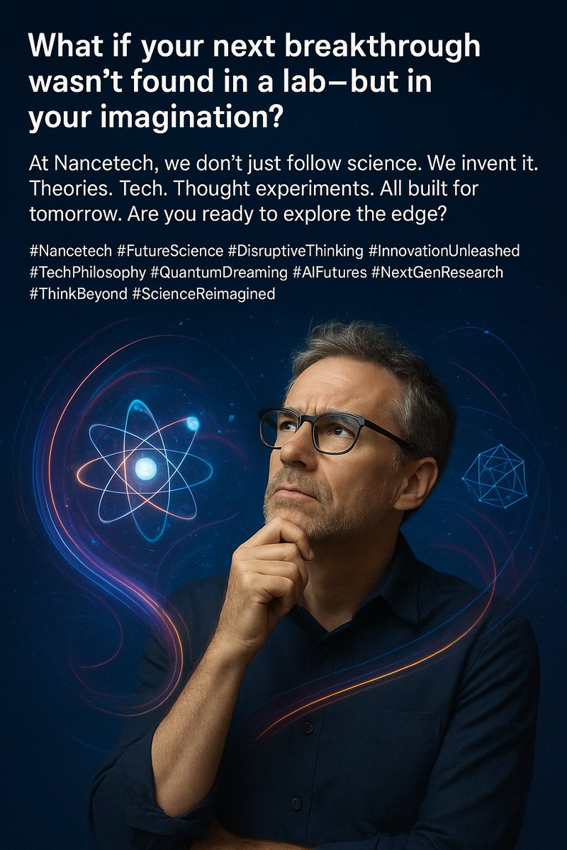 nancetechinds's tweet photo. What if your next breakthrough wasn't found in a lab—but in your imagination? At Nancetech, we don’t just follow science. We invent it. Theories. Tech. Thought experiments. All built for tomorrow. Are you ready to explore the edge?"
#Nancetech #FutureScience #DisruptiveThinking https://t.co/ioua1O7kTx