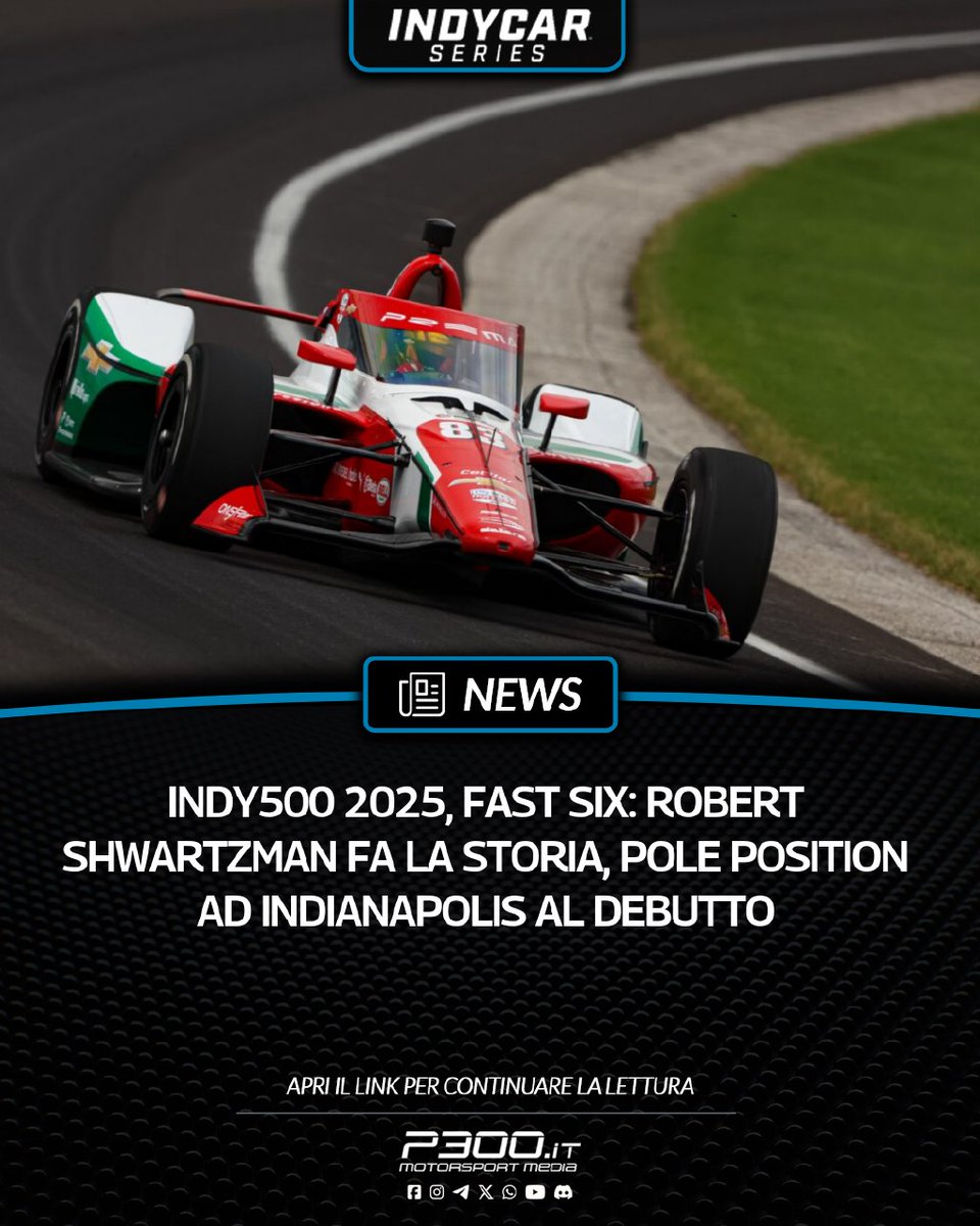 P300it's tweet photo. IndyCar | Indy500 2025, Fast Six: Robert Shwartzman fa la storia, pole position ad Indianapolis al debutto
✍️ di: Alyoska Costantino
#IndyCar #Indy500 #IndyCar2025 #Shwartzman #RobertShwartzman #PremaTeam #IMS #P300 #P300it
🔗 News Link: https://t.co/ZRKdirrExg https://t.co/4UjP3cuocj