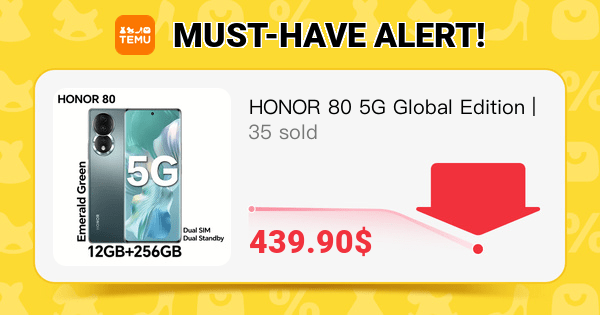 HONOR 80 5G Global Edition | Emerald Green OLED Display | 120Hz HDR, 5G Connectivity, Dual SIM, NFC Support, 4800mAh Battery, 66W Fast Charging, Ultra-Thin Design, Lightweight &amp; Durable, HONOR
🎉 Coupon price[439.90$]
👉 item link: temu.to/k/evqvpklsdd2
⚠️ The discount may vary