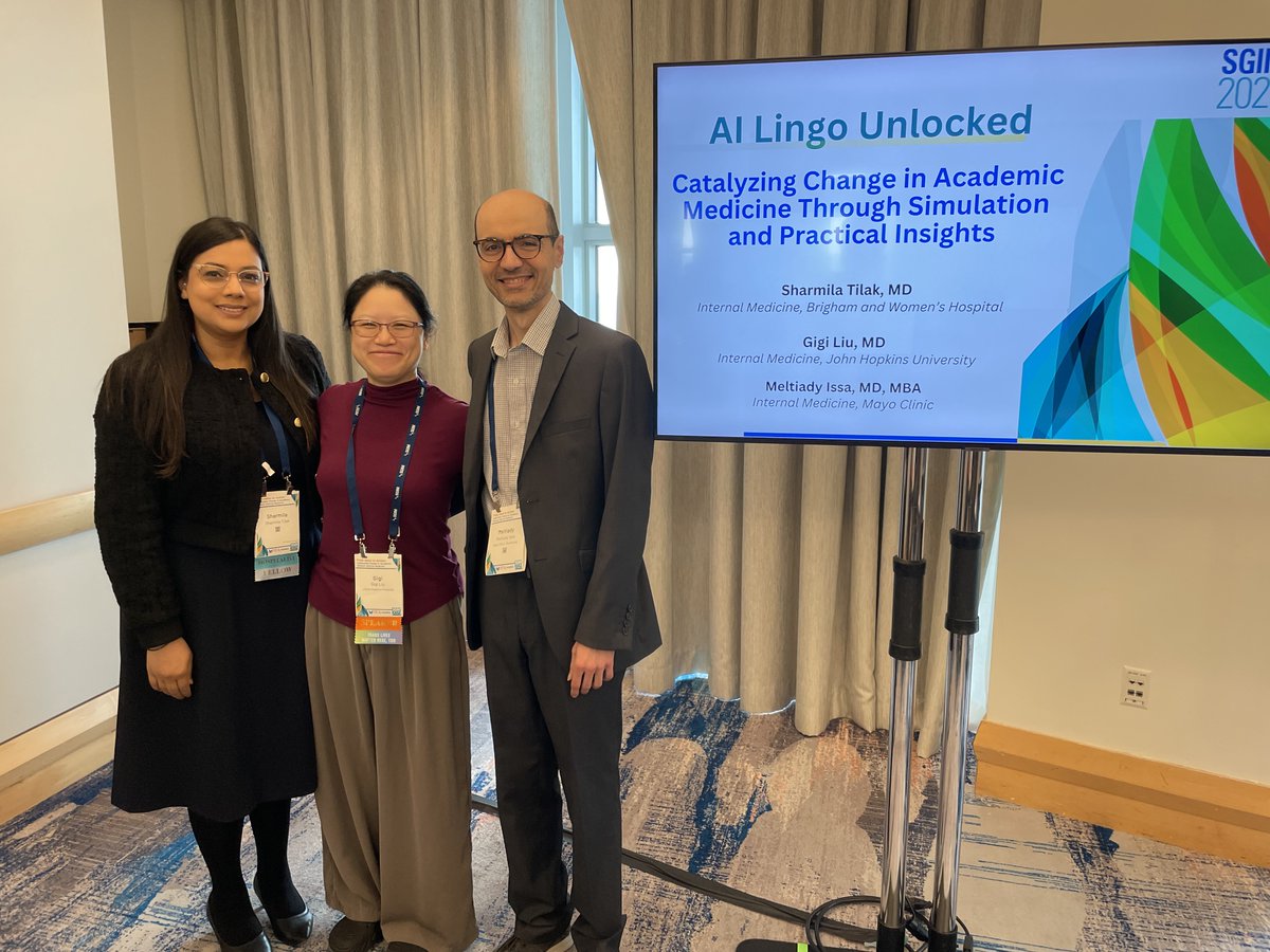 Another successful #AI workshop at #SGIM25 with <a href="/G2Disrupt/">Gigi Liu</a>  &amp; #DrSharmilaTilak. Should⬆️demand 🔜precourse?
#GenerativeAI #ArtificialIntelligence #LLMs #PromptEngineering #SGIMAnnualMeeting #MedEd #MedTwitter
<a href="/SocietyGIM/">SGIM</a>