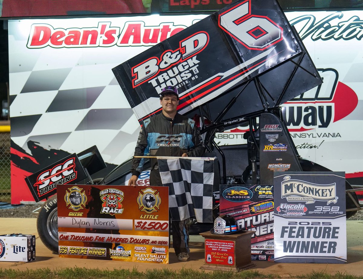 Dylan Norris picked up the Feature WIN and $1,500 at Lincoln Speedway with his #6 Triple X chassis last night.  Congratulations and Dylan and Team!
#RaceHard #TeamTripleX #TripleXWIN