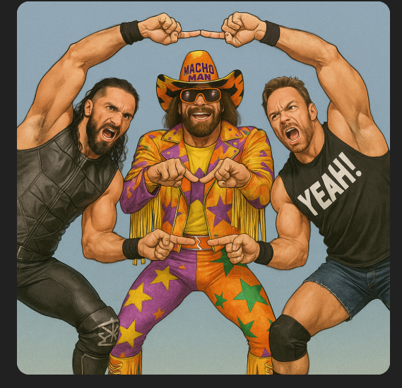 EliudEXP's tweet photo. With Seth Rollin's style and LA Knight whole gimmick if they were to fuse together you'd get the Macho Man Randy Savage lol  #WWE #FusionDance #DBZ #OhYeah #SethFreakinRollins #LAKnight #MachoMan #RandySavage #Yeah #BurnitDown #Fusion https://t.co/sYWIRKveul