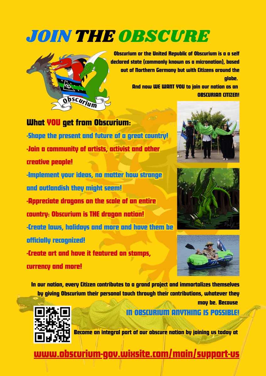JOIN Obscurium, BE Obscurium!
#Micronations #Micronation #Obscurium #Dragons