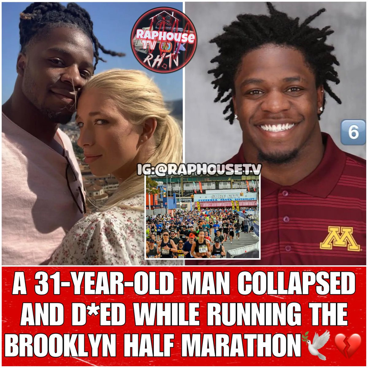 raphousetv2's tweet image. A 31-year-old man collapsed and died while running the Brooklyn Half Marathon🙏🏾💔🕊️