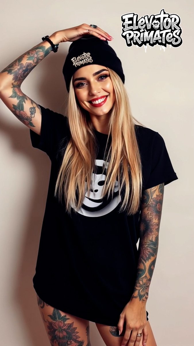 ElevatorPrimate's tweet image. 📸 Just a casual flex… but how good does the Elevator Primates beanie look on Samantha? 😎🔥
We’re kinda obsessed.
Beanies, ink, and attitude—what more do you need?
🖤
How do you rate the look?

👀 You might still find a few in the merch store...
 elevatorprimates.band/p/merch.html