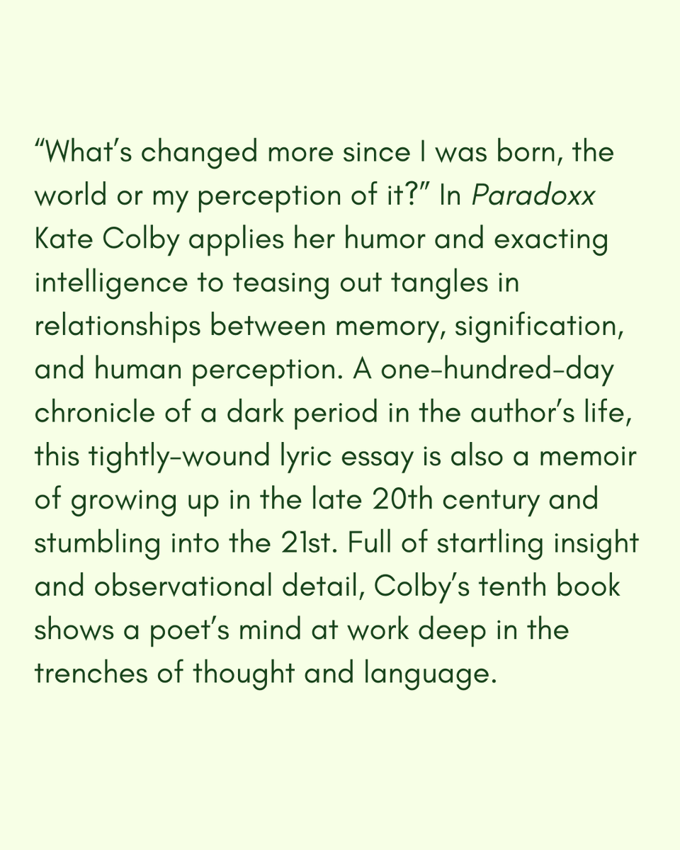 EssayPress's tweet photo. Thrilled to share that Kate Colby's Paradoxx is now available for preorder! Out in September. https://t.co/tIrWDvFXhF https://t.co/r6Q2i9bliw