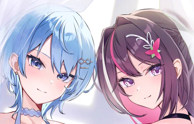 すいちゃん・AZKiちゃん事務所加入6周年おめでとう※全体絵はサブにあります 