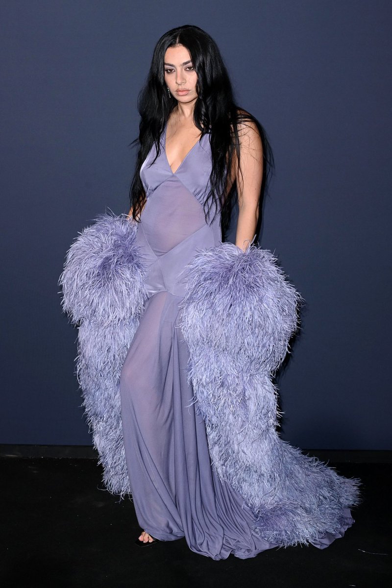 Charli XCX in a custom lilac ✨Saint Laurent✨, based on the Fall