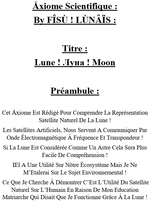 ProjetLunarian's tweet photo. Chère @citelanguefr :
Je Déclare Solennellement La Langue Francophone #ÛniverselS ;
Le Cheminement De La #Recherches À Durée #3AUTS ;
Je Continue Mon #Chemin Sur La Même #Direction ;
#Projection Avec Prévision D'Aboutissement #PRÕJÊTS Pour Passer Aux #Annexes !
#FÎSÜ #ÕMHCò https://t.co/71npGfNt6A