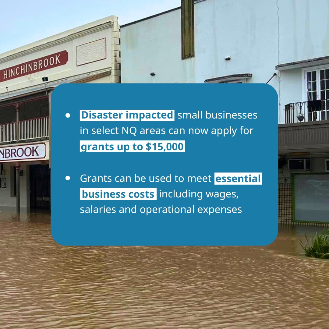 New grants up to $15,000 are available to help north Queensland small businesses recover from February's flood event 🤲
If your business had to close or lost 60%+ or more in revenue for two straight weeks, you may be eligible.
Learn more: business.qld.gov.au/running-busine…
📸 Kieran Volpe