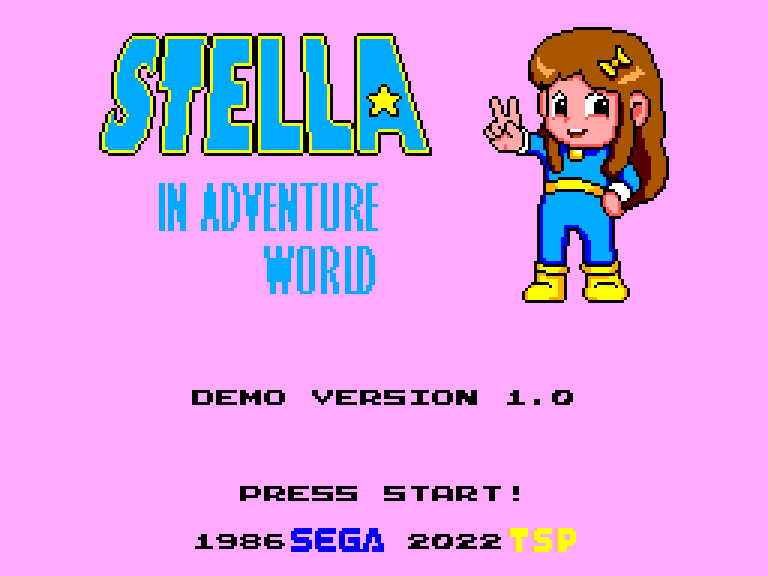 SonicFanGameBot's tweet photo. 'Stella in Adventure World' (2022) by tsp (Alex Kidd Hack)
A prequel to Alex Kidd: The Lost Stars, Uses KiddEd.
#NonSonicWeekend
https://t.co/MVyct1562x https://t.co/YJ0x20b4aJ