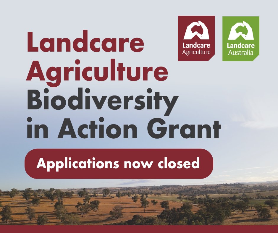 Applications for the 2025 Landcare Agriculture Biodiversity in Action Grants are now closed…thank you to everyone who has taken the time to apply. 🌱

Successful recipients will be informed by 30 June 2025. 📅 Watch this space for exciting updates and news. 📰