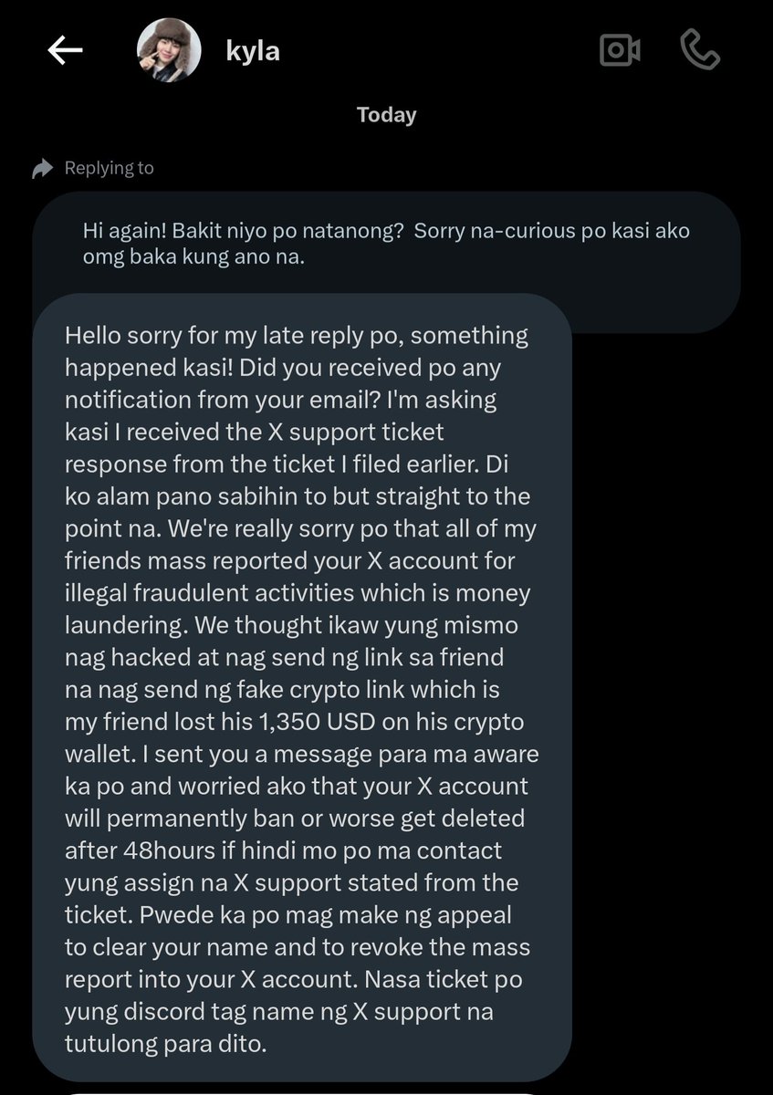 meampolca's tweet photo. ‼️‼️‼️
Hello guys! If ever you received a dm from @/haejichives, please don't engage, report, and block. The original user also posted na na-hack siya. I found out after receiving the reply.

Minsan na lang tumambay masasabihan pang fraud at muntik pa ma-scam. Ingat po tayo! 🙏 https://t.co/Vhx2BaCPVy