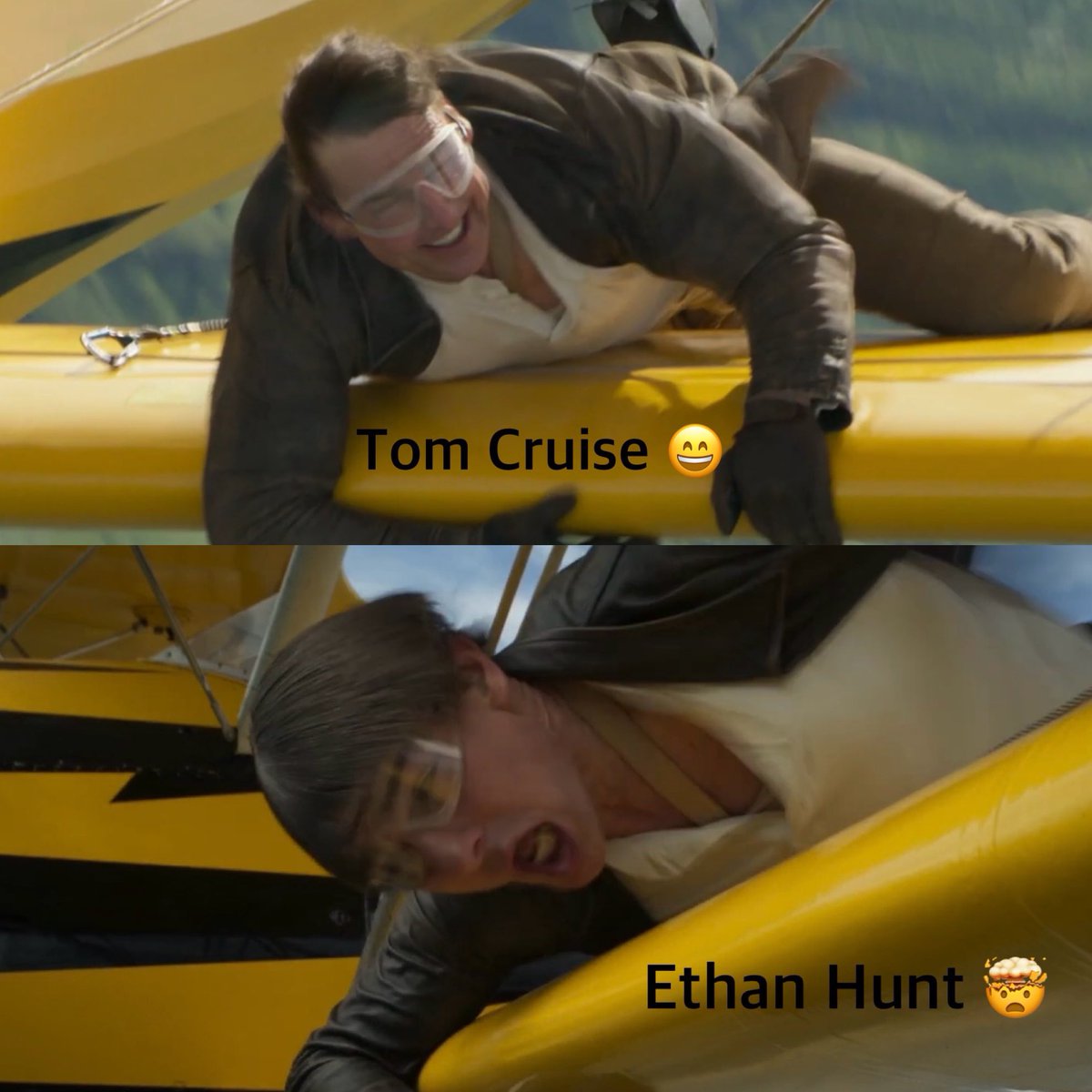 thingstocarefor's tweet photo. Tom Cruise: having the time of his life 
Ethan Hunt: I hate this f*cking job

#missionimpossible https://t.co/NyN525SMAU