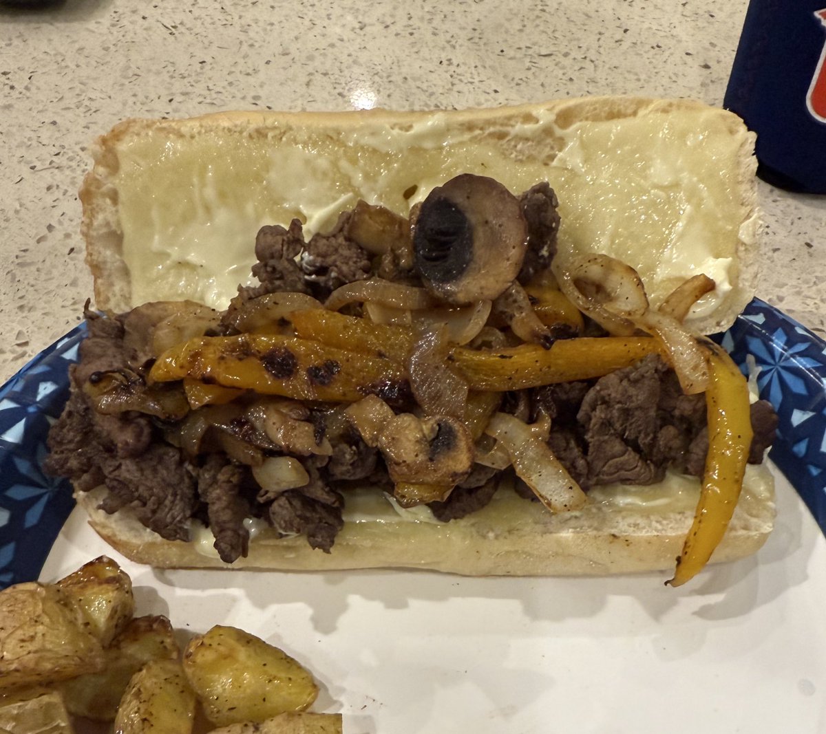 JayerWilliamson's tweet image. Got serious tonight… #panhandle #phillycheese #nomnomnom #foodie