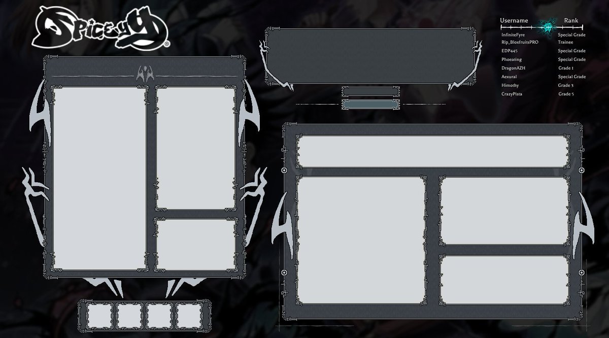 Ui set for KyotoCC!
-
Commissioned Work
-
Discord: Spiceyy
-
More work in Portfolio (Link in Bio)
-
Make sure to like + RT :)
-
#RobloxDev #Robloxlogo #Robloxgfx #ROBLOX #robloxart #robloxUi #Logodesigner #logodesigns #RTC #UserInterface