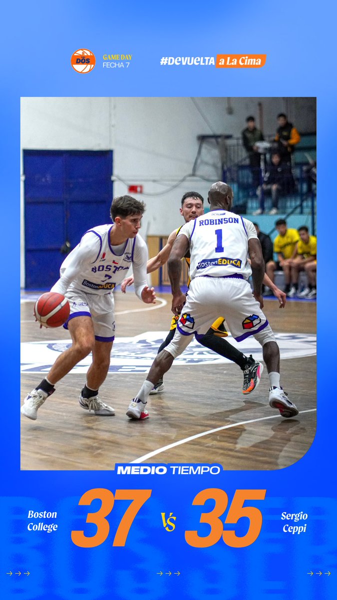 ¡𝐌𝐄𝐃𝐈𝐎 𝐓𝐈𝐄𝐌𝐏𝐎! 🏀

Buen primer tiempo, pero falta lo mejor. ¡Vamos por más en la segunda mitad! 🔥

En vivo 👉 basquetpass.tv/#view/19876

#DaleBoston 🔵🟡