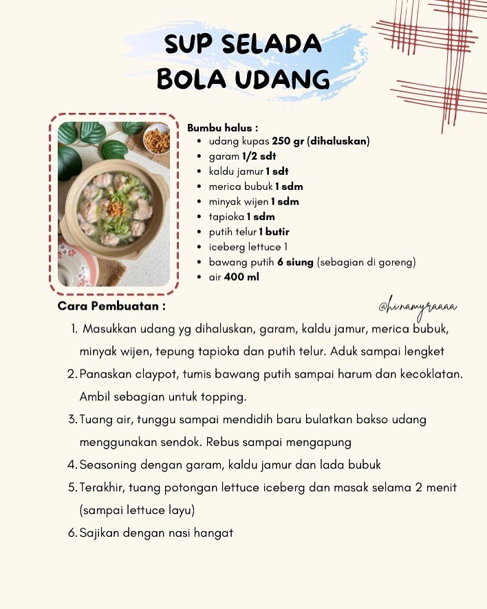 hi_namyraaa's tweet photo. Ada 4 resep bakso homemade yang siap kamu recook! 
Ayooo kalean bikin sendiri dirumah🫵🤏🏻 https://t.co/uITJiaFNAp