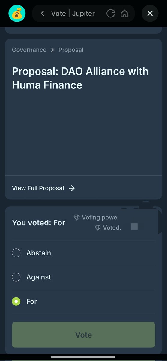 b0sofweb3's tweet photo. Why am I just finding out there's a new @jup_dao vote?

Voted FOR the Alliance with @humafinance cause I love what huma is building and think it'd be a great partnership.

plus, there's going to be a presale at 75m fdv for Jup stakers NFA https://t.co/d8EMS3FVJC