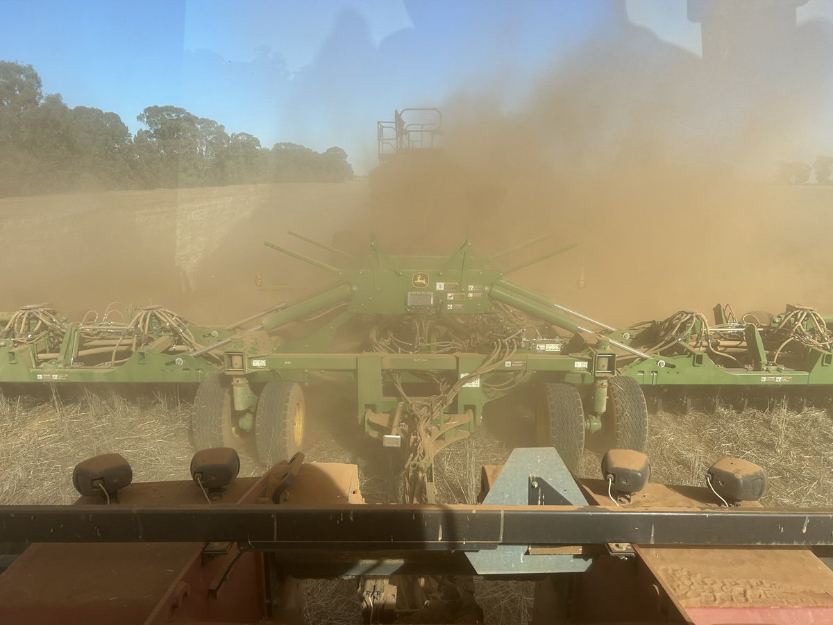 More of this today. Started 13th march with feed crops, and now 50% planted of grain crops. No germinations yet. The levels of risk increasing daily. No rain forecasted. Just keep going. #dry