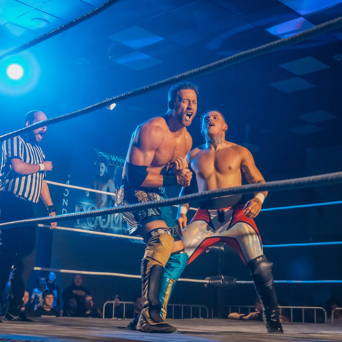 As you can tell by my reaction, wrestling ain’t fake. My tan, though? Debatable